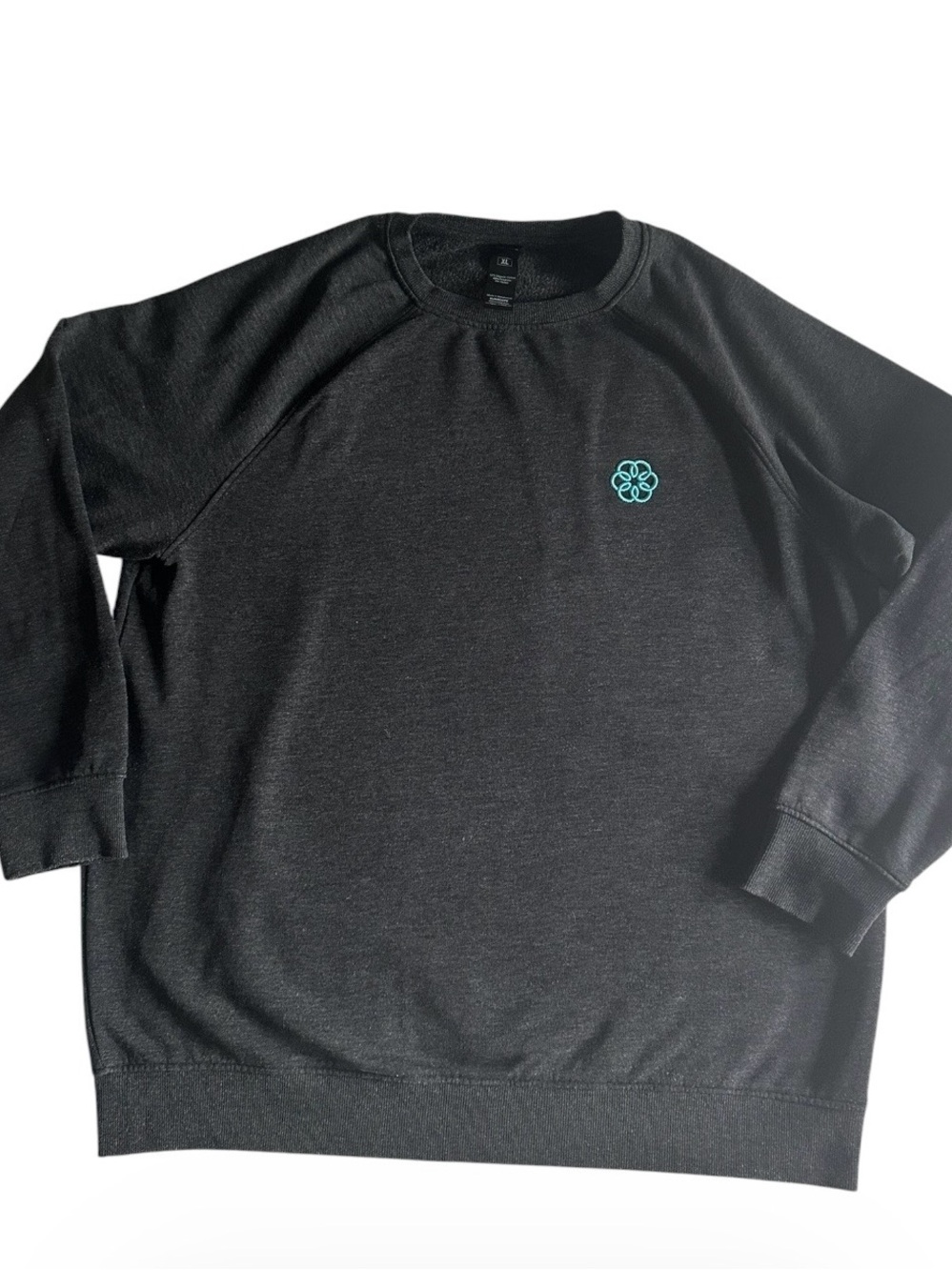 Apple Swag Men's Black Crewneck Sweater with Teal Logo